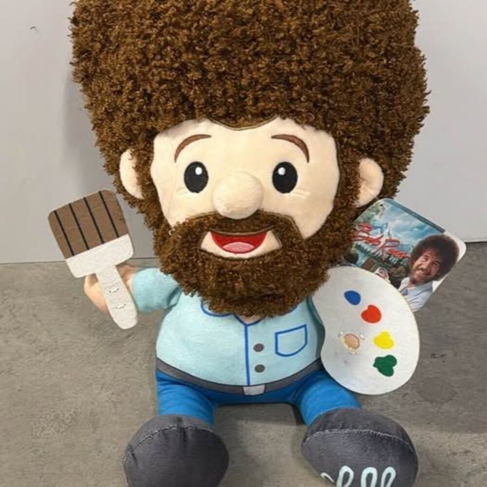 NEW Bob Ross Plush Doll Fiesta Painter With Paint Palette & Brush NWT